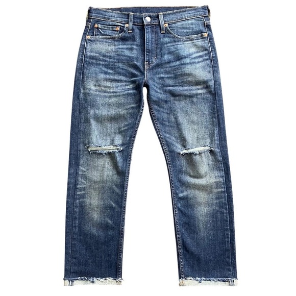 Levi’s 510 Skinny Jeans W31 Tag Actual 32x24.5 Cropped Dark Wash Rolled Hem - Picture 2 of 16